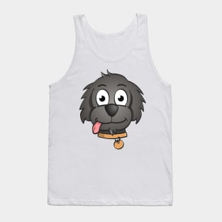 Funny cartoon style illustration of a dog head Tank Top